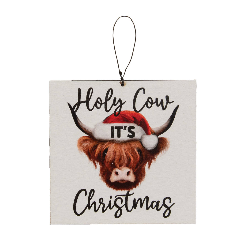 Holy Cow It's Christmas Square Ornament