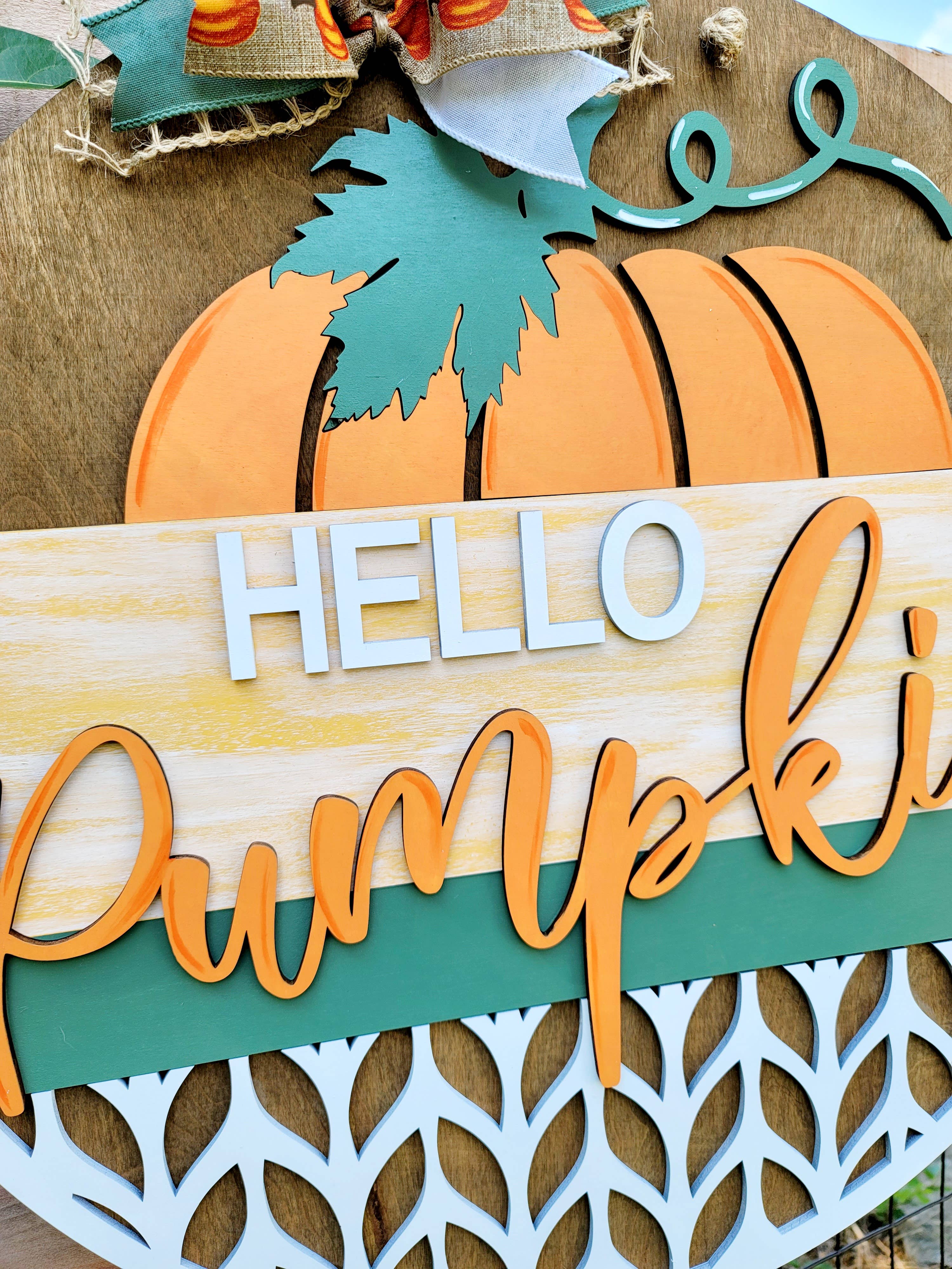DIY Hello Pumpkin Door Hanger