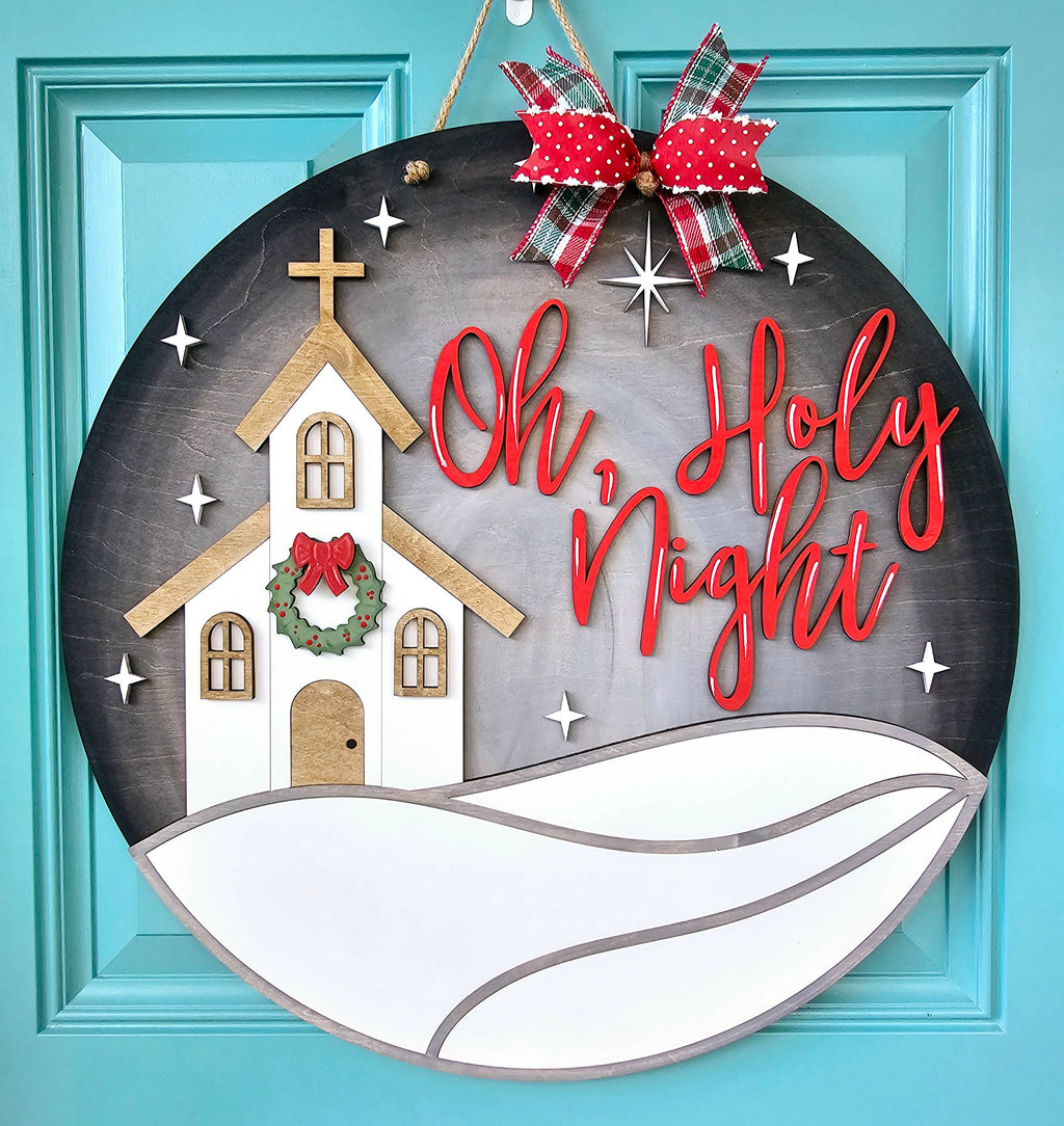 DIY Oh Holy Night Door Hanger