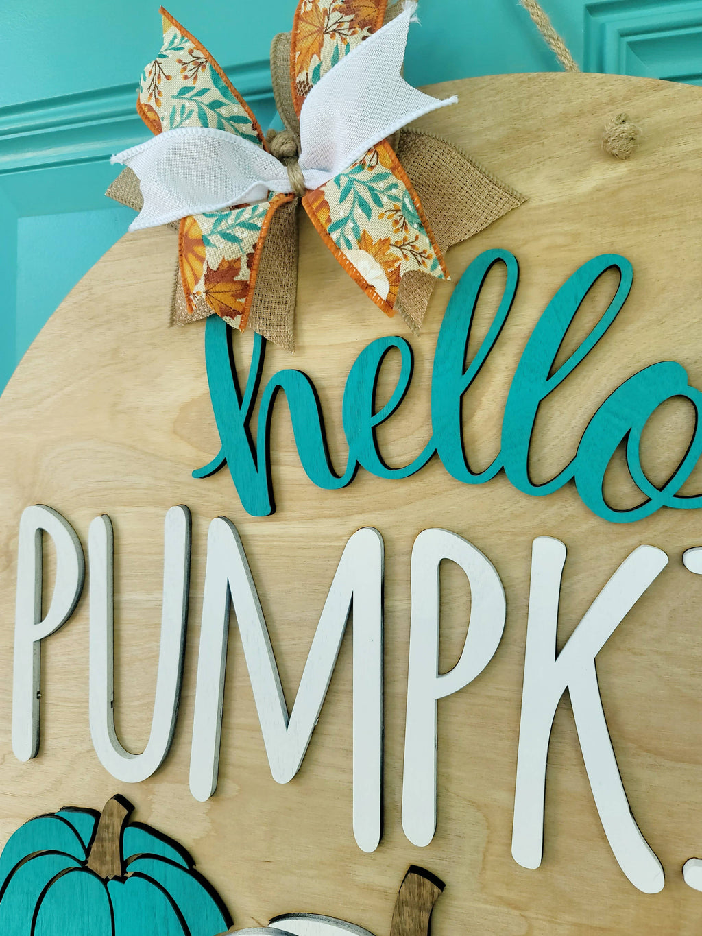 DIY Hello Pumpkin Trio Door Hanger