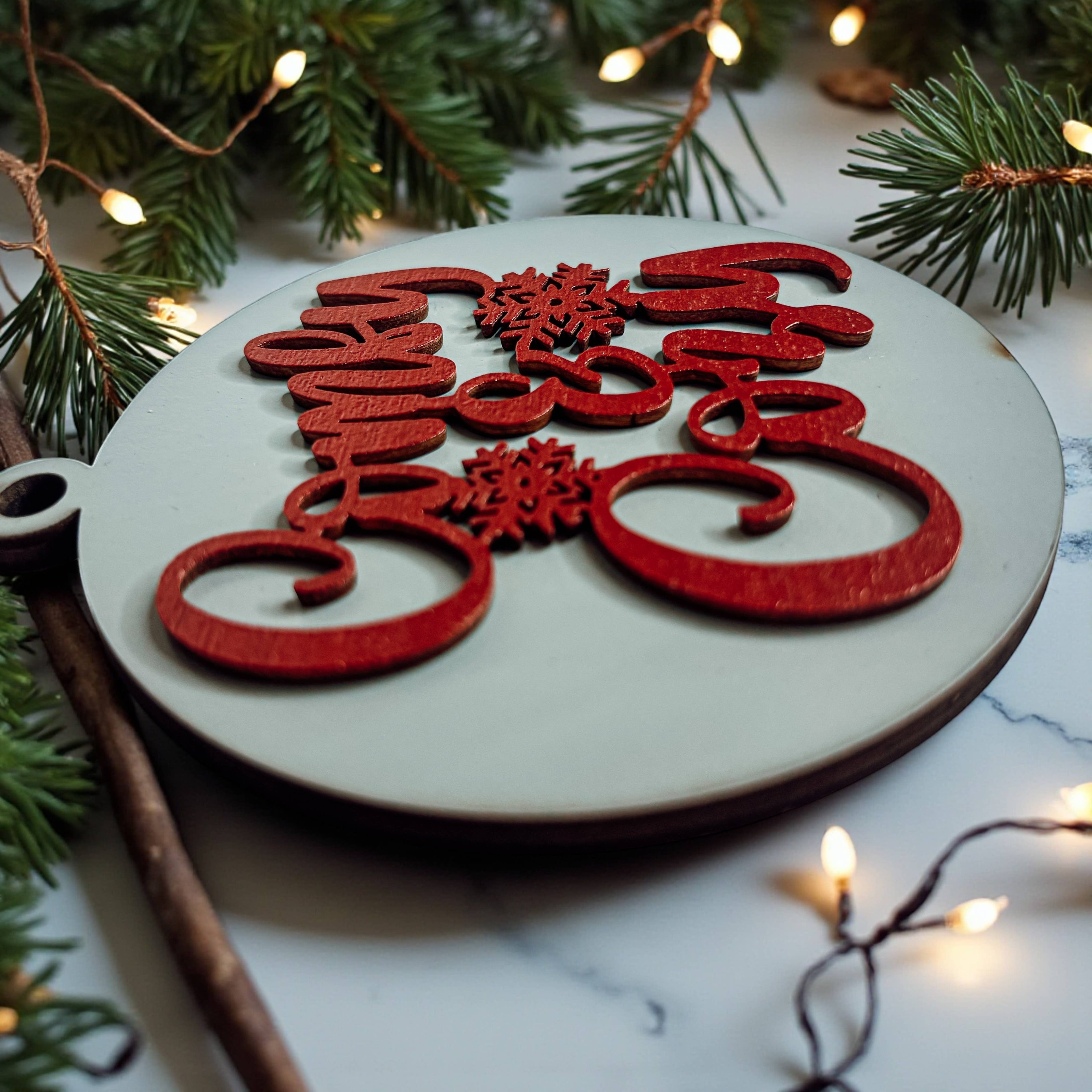 Hanging Christmas Decor + Handmade Wooden Ornament Funny