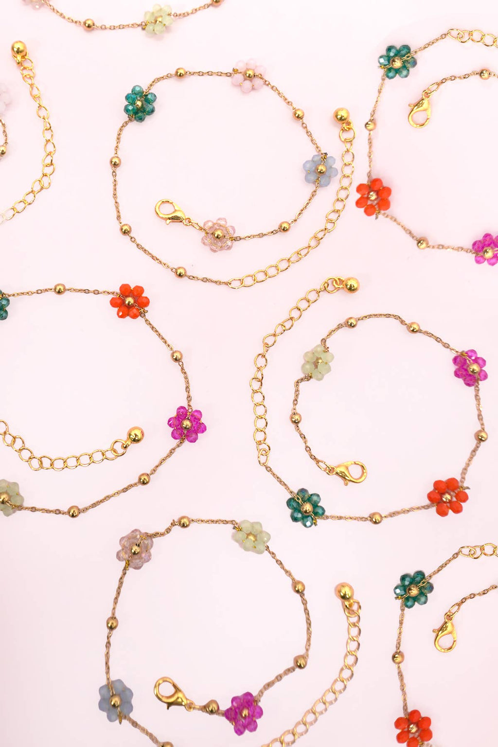 SUMMER MULTI BEADED FLOWER CHARM BRACELETS | 40B108