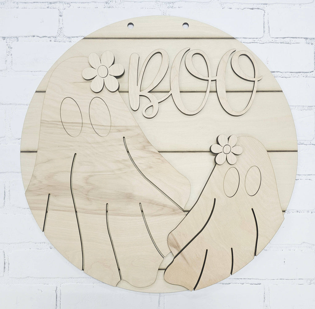 DIY Retro Flower Ghost Door Hanger
