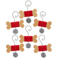 Wooden Dog Bone w/Tag Ornament - 6 Asstd.