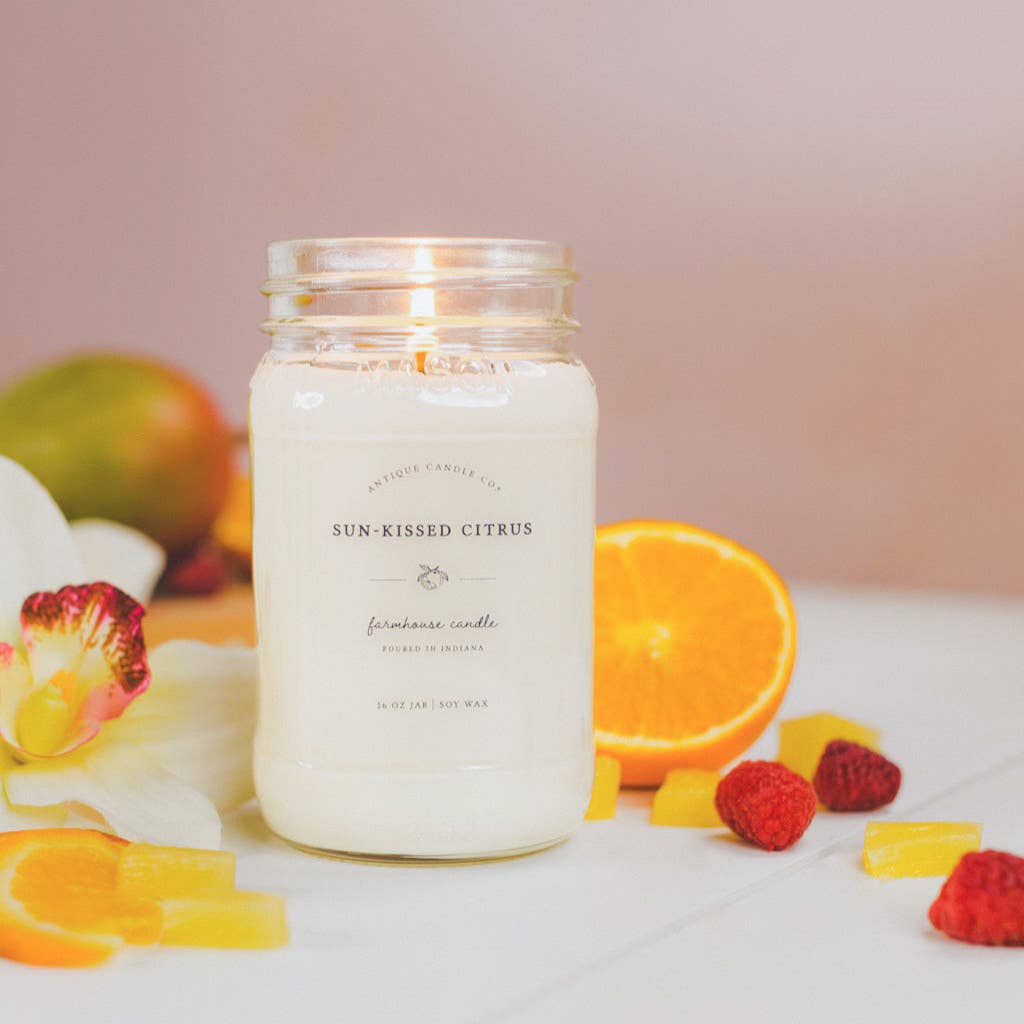 Sun-Kissed Citrus - Soy Wax Mason Jar Candle