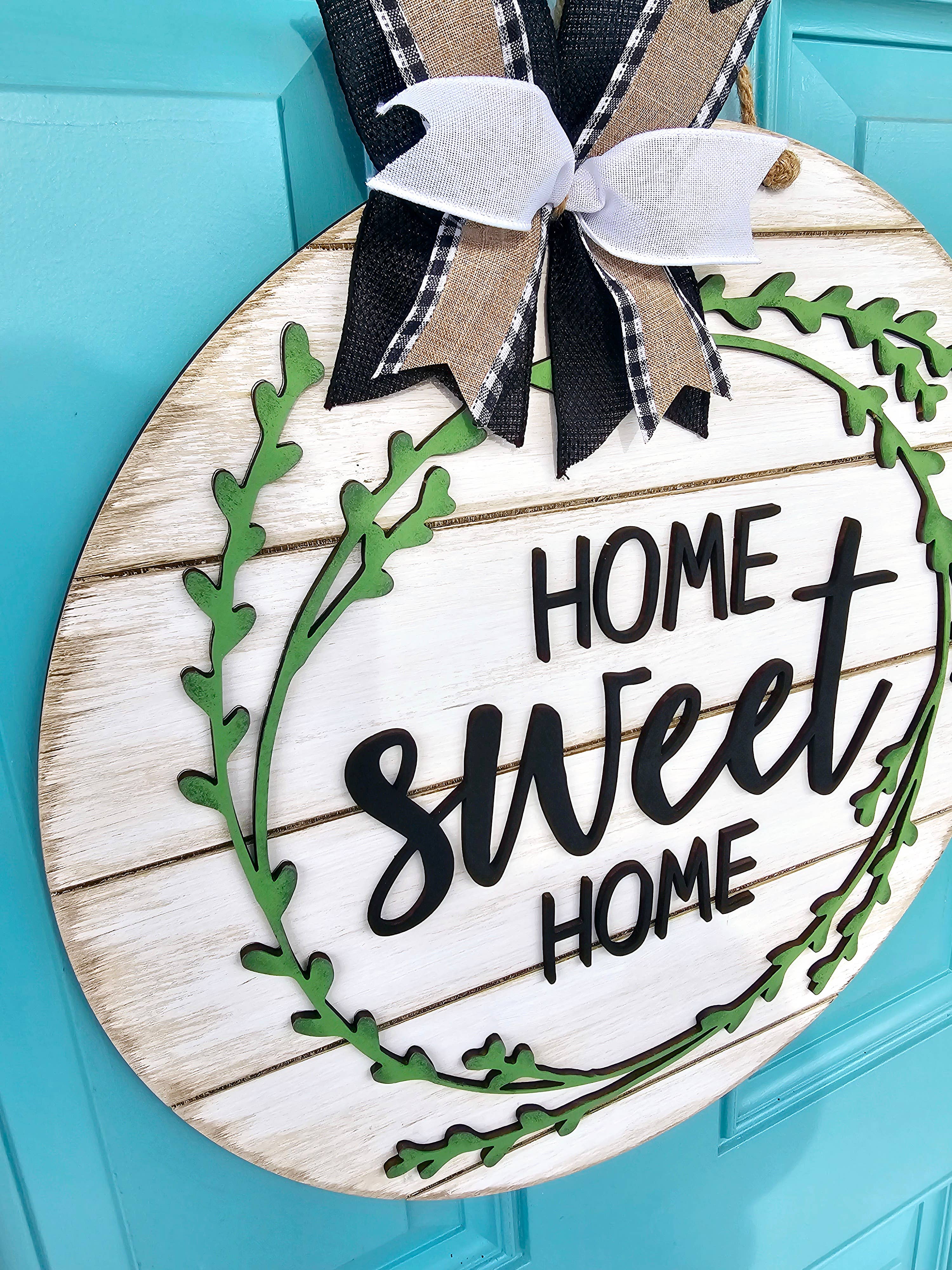 DIY Home Sweet Home Greenery Door Hanger