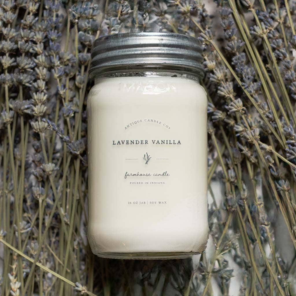 Lavender Vanilla - Soy Wax Mason Jar Candle