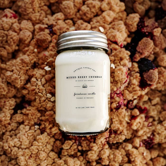 Mixed Berry Crumble - Soy Wax Mason Jar Candle