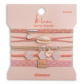 "Shimmer" Coral with Shell Hair Tie Bracelets
