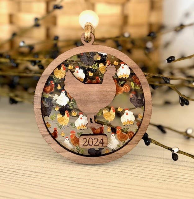 Chicken Christmas Ornament - Farm Theme Tree Ornament