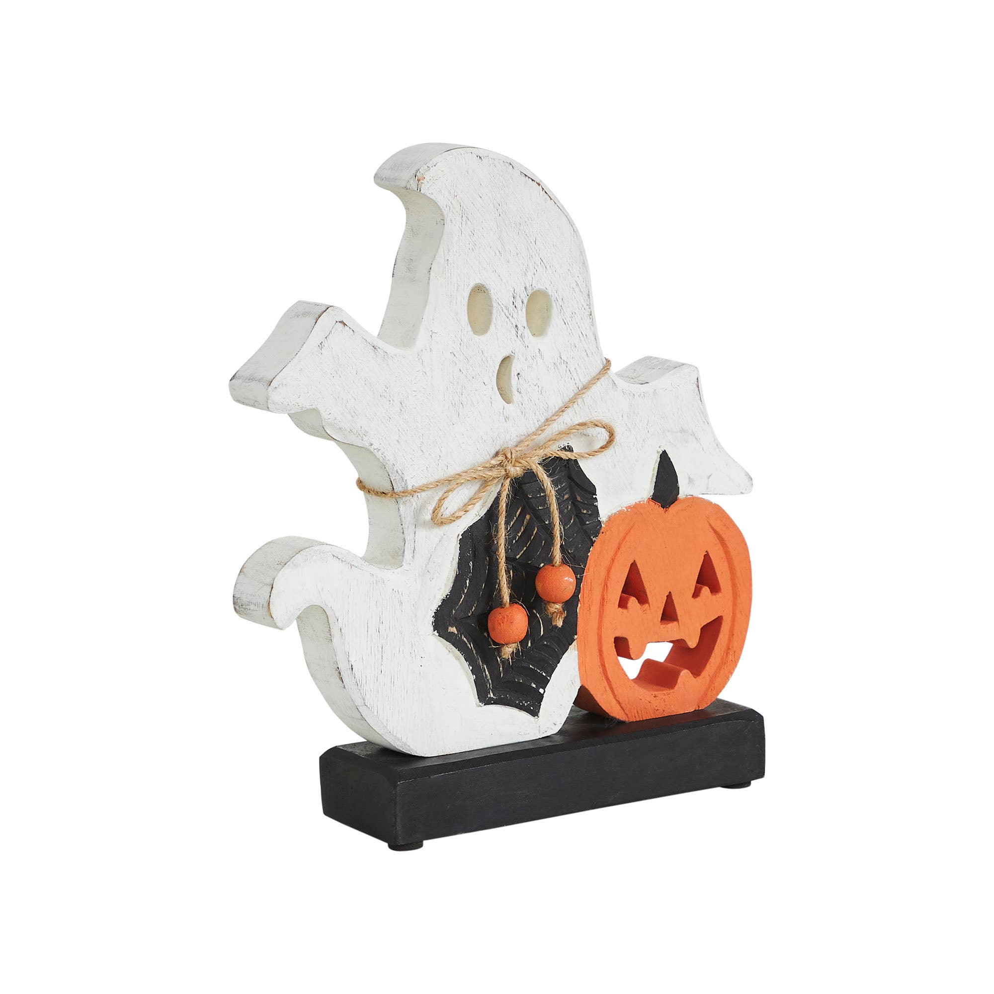 Halloween Ghost Jack-O-Lantern Figurine 9" Rustic Farmhouse