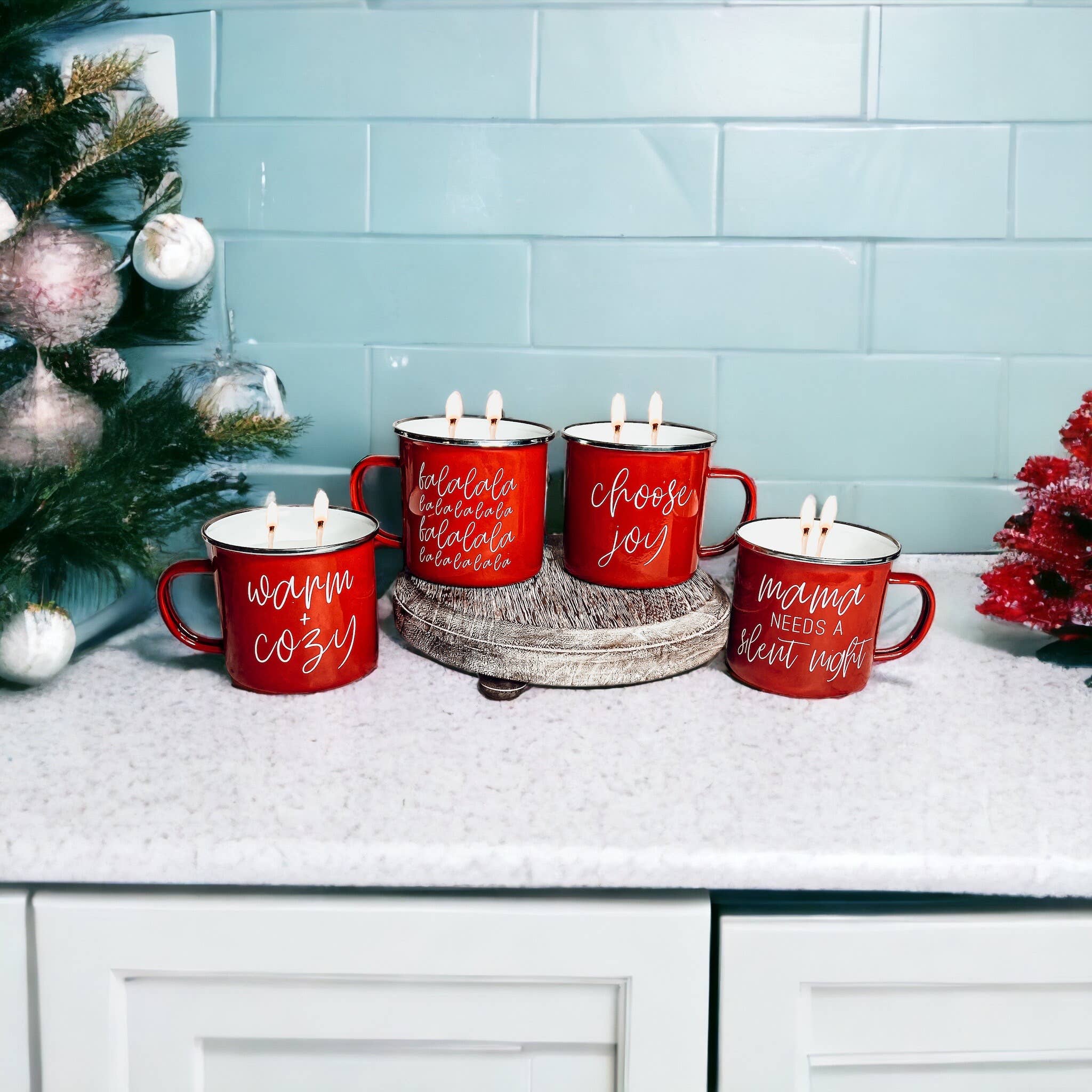Christmas Scented Candles Soy, Unique Holiday Mug Candles lg