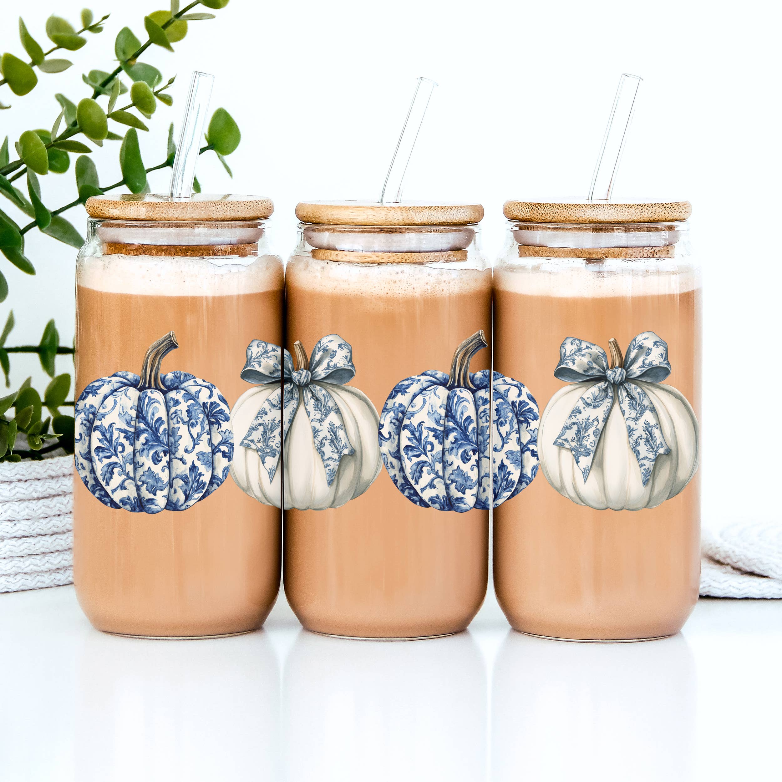 Halloween Tumblers Cute Fall Glass Cup Gifts & Kitchen Decor