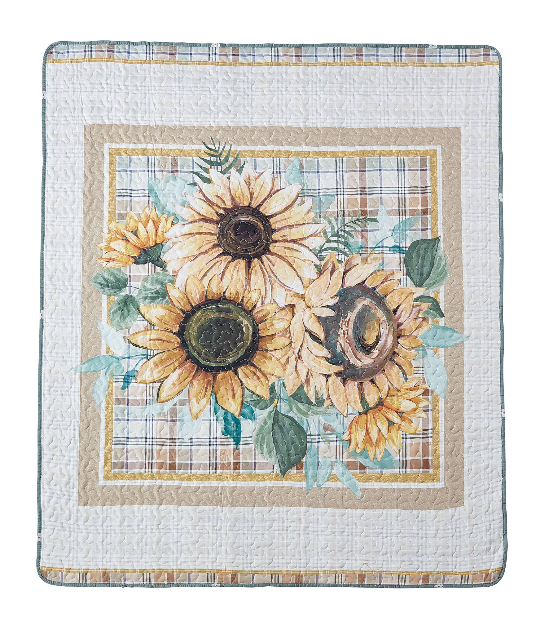 "Sunflower Bouquet"  Quilted Throw Blanket 50"x60"
