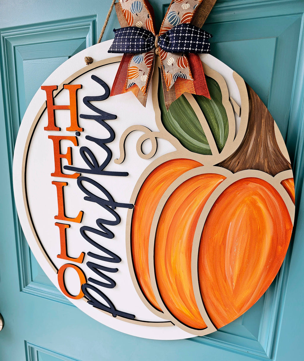 DIY Hello Pumpkin Right Side Door Hanger
