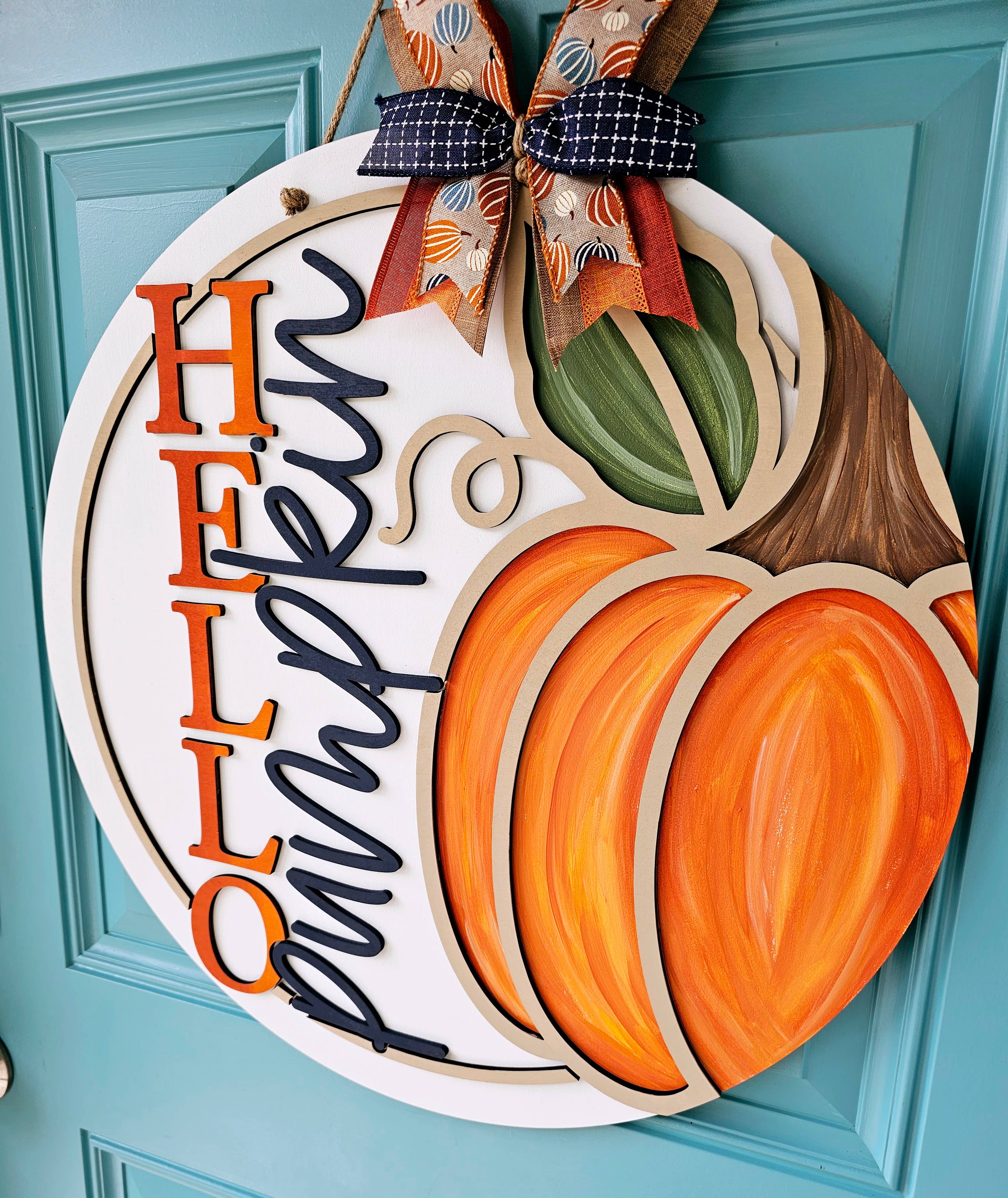 DIY Hello Pumpkin Right Side Door Hanger