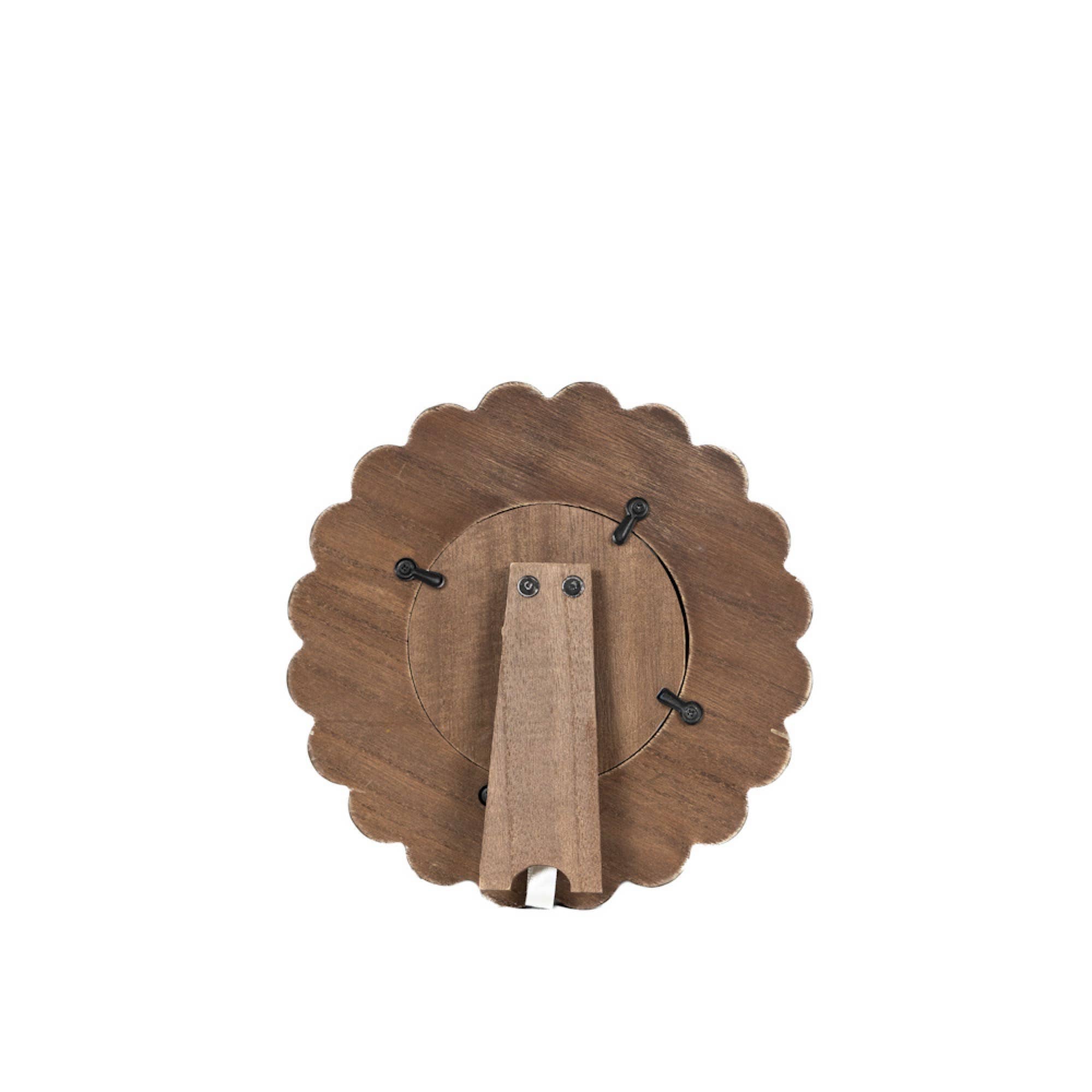 17035 - 8x8 wood scallop photo frame (ROUND) for 4x4 pic