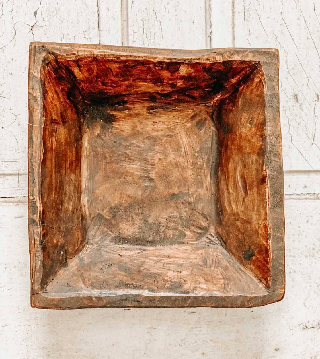 Square Wooden Bowl, Handmade, Farmhouse Décor #B - 7.12