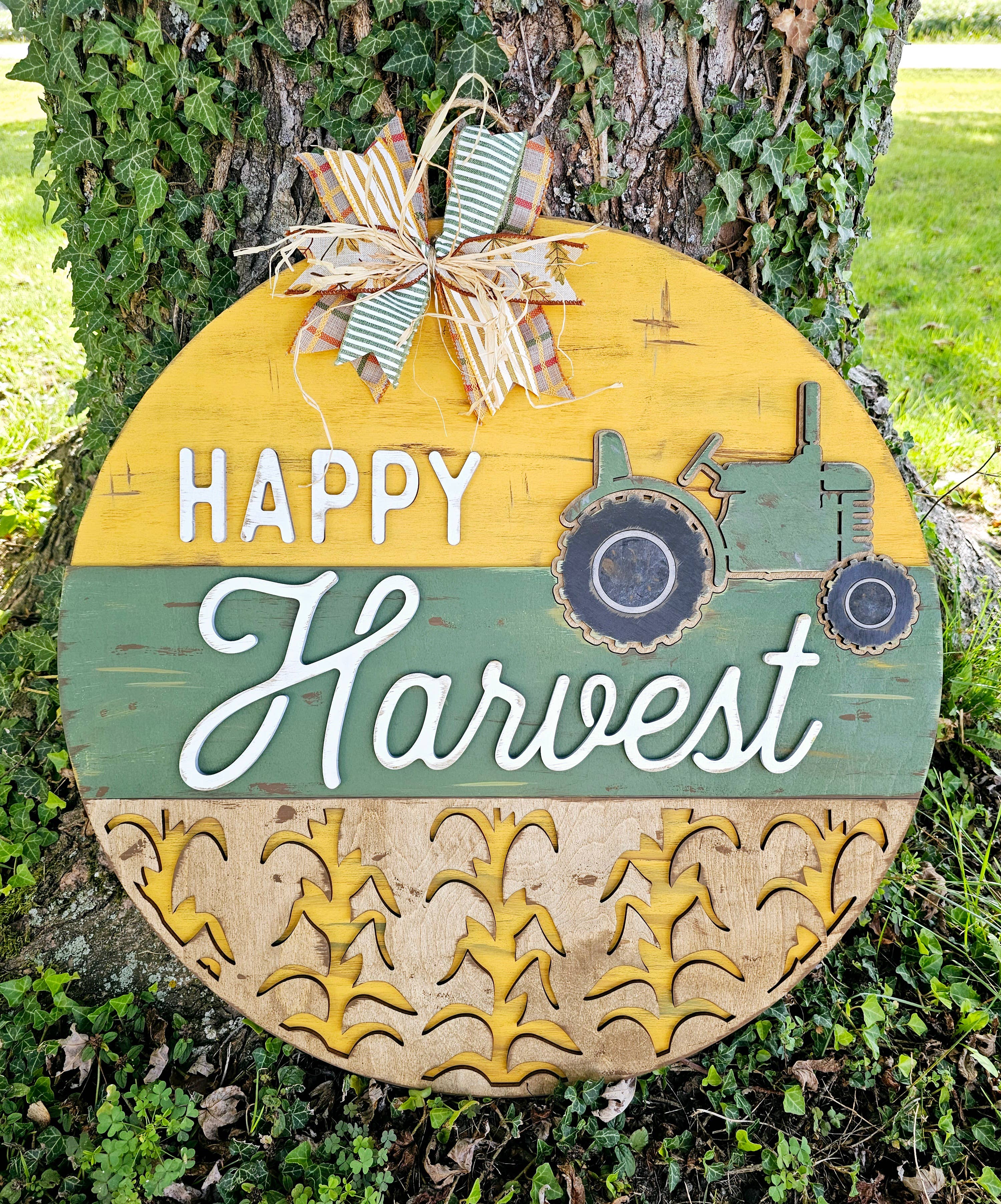 DIY Happy Harvest Tractor Door Hanger