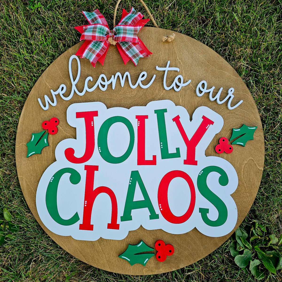 DIY Welcome to the Jolly Chaos Door Hanger