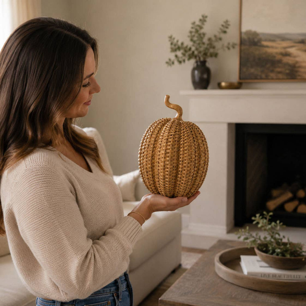 Neutral Fall Halloween Shelf Decor, Cute Pumpkin Home & Gift