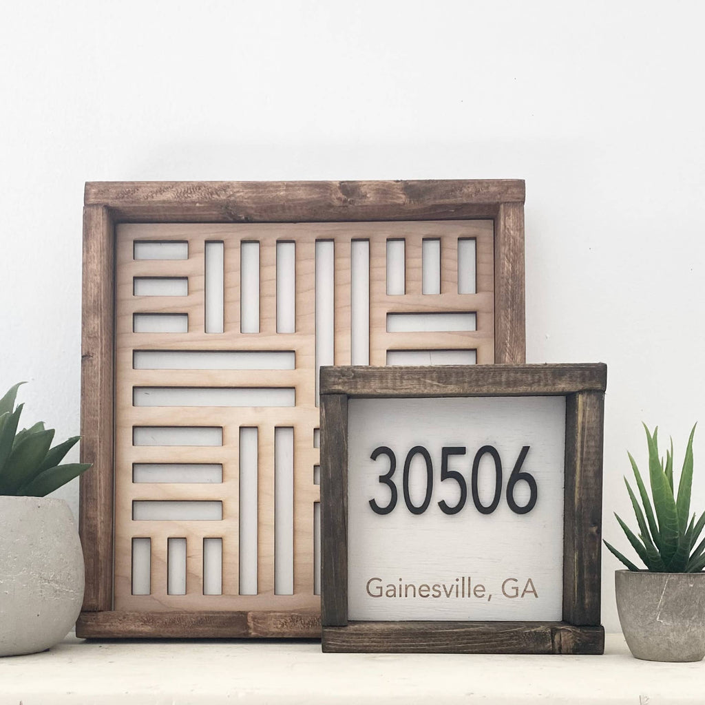7x7 "Any" Zip Code Sign - City Name - 3D Wood Sign