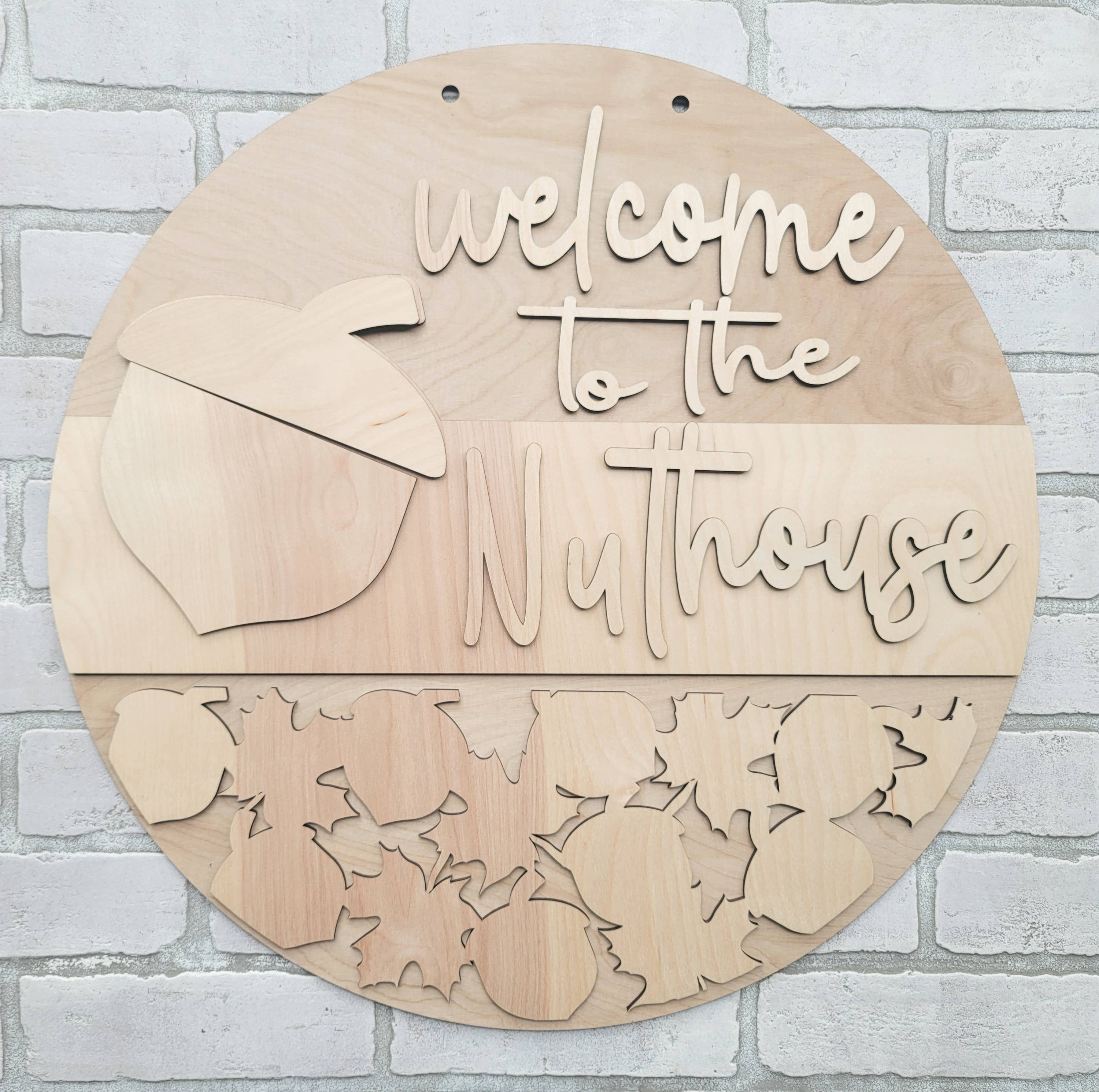 DIY Welcome to the Nuthouse Door Hanger