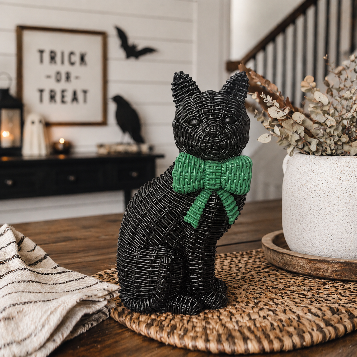 Spooky Shelf Accent Cute Farmhouse Halloween Black Cat Decor
