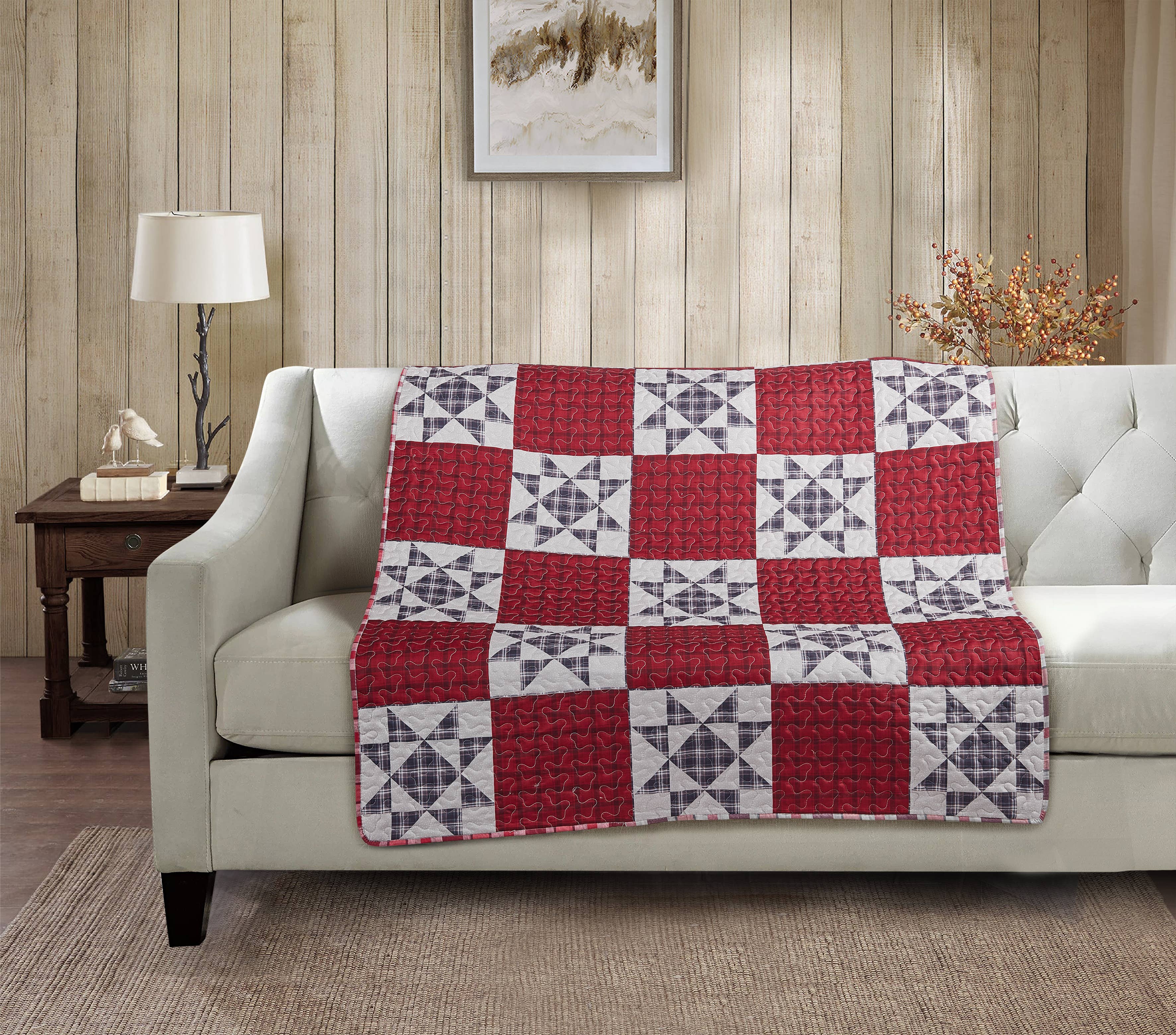 "Hillcrest"  Quilted Throw Blanket 50"x60"