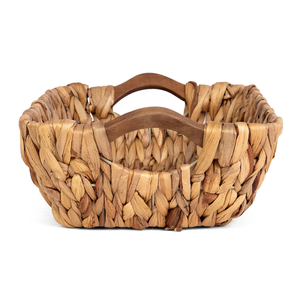 Natural Hyacinth Tub w/Wood Handles