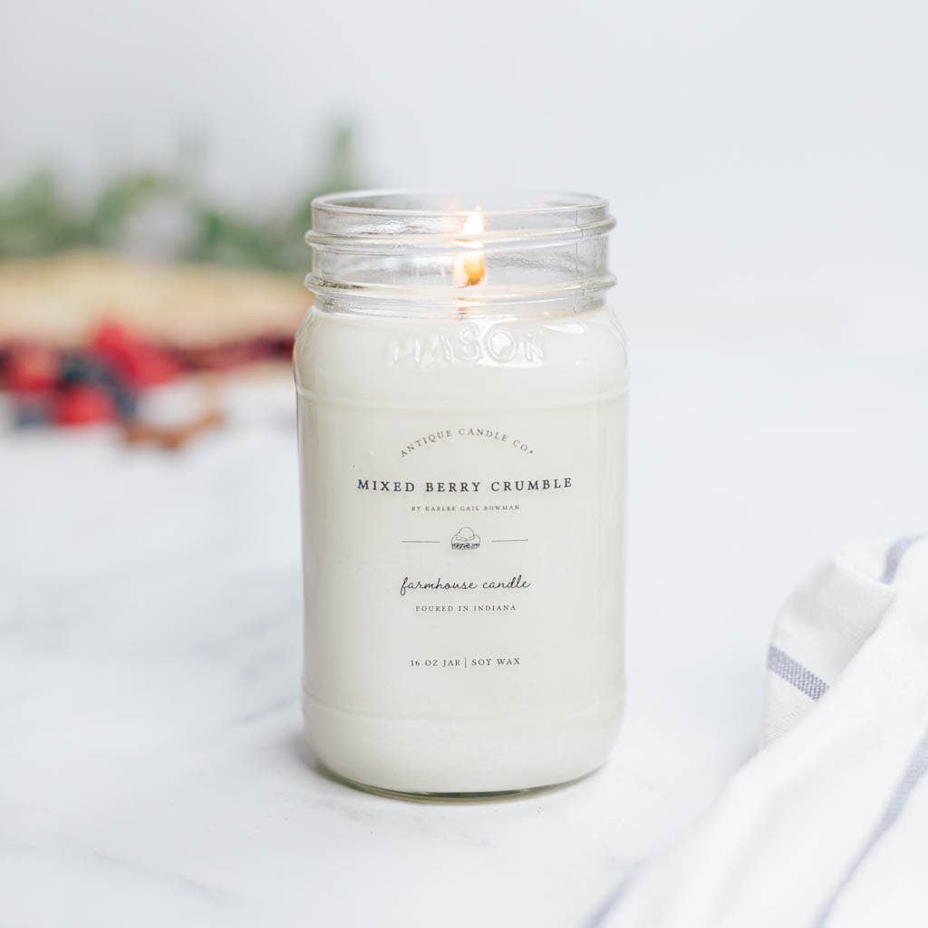 Mixed Berry Crumble - Soy Wax Mason Jar Candle