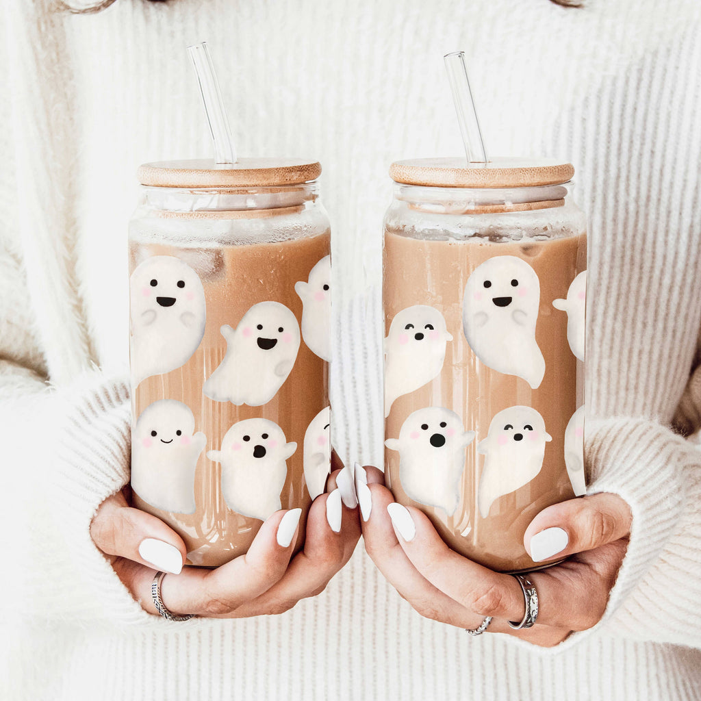 Halloween Tumblers Cute Fall Glass Cup Gifts & Kitchen Decor