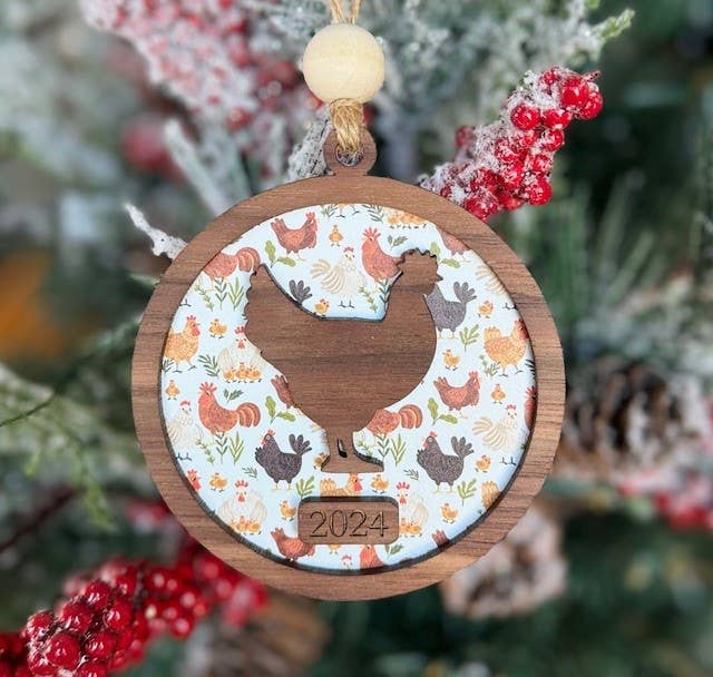 Chicken Christmas Ornament - Farm Theme Tree Ornament