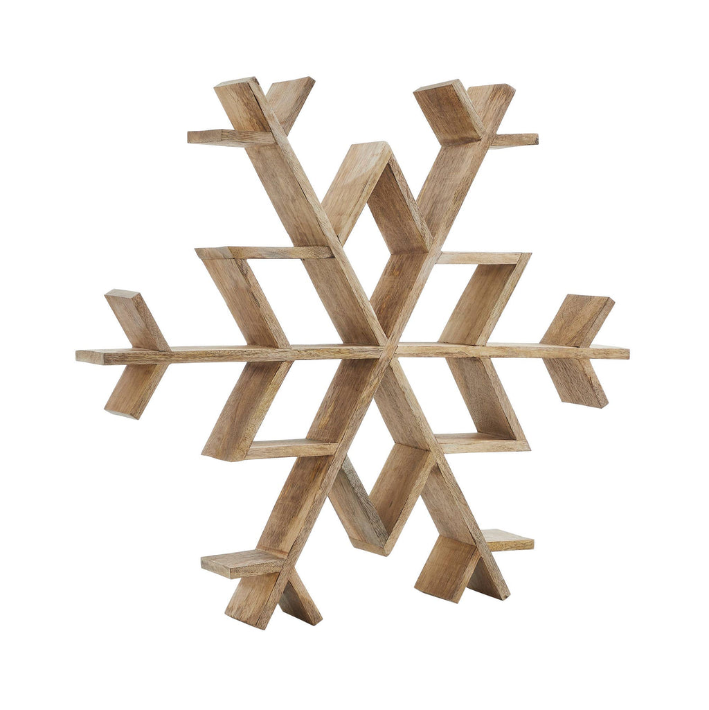 Natural Wooden Snowflake Christmas Decor Large 23x23x2.75