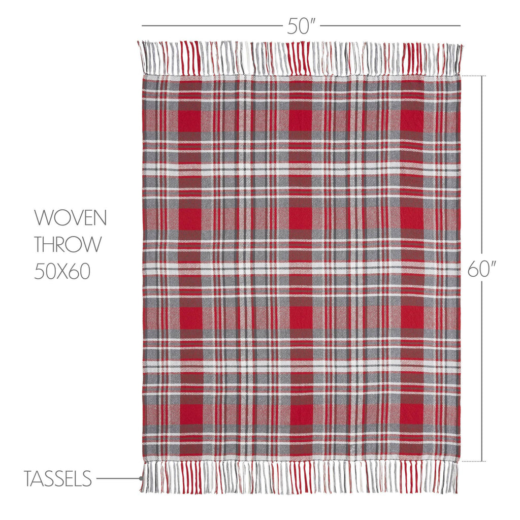 Gregor Red Plaid Woven Throw Blanket 50x60