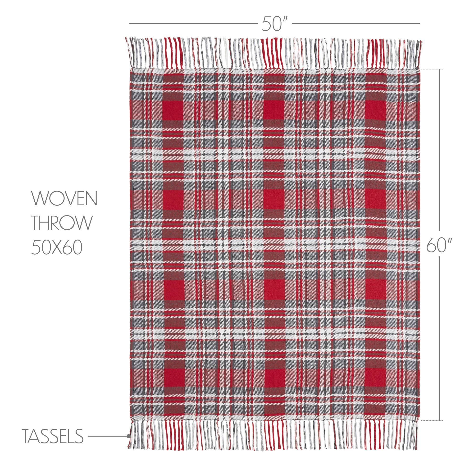 Gregor Red Plaid Woven Throw Blanket 50x60