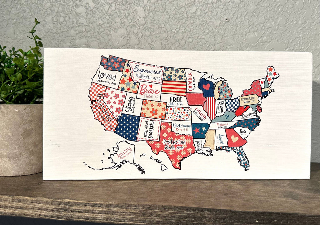 Printed USA Verses Block