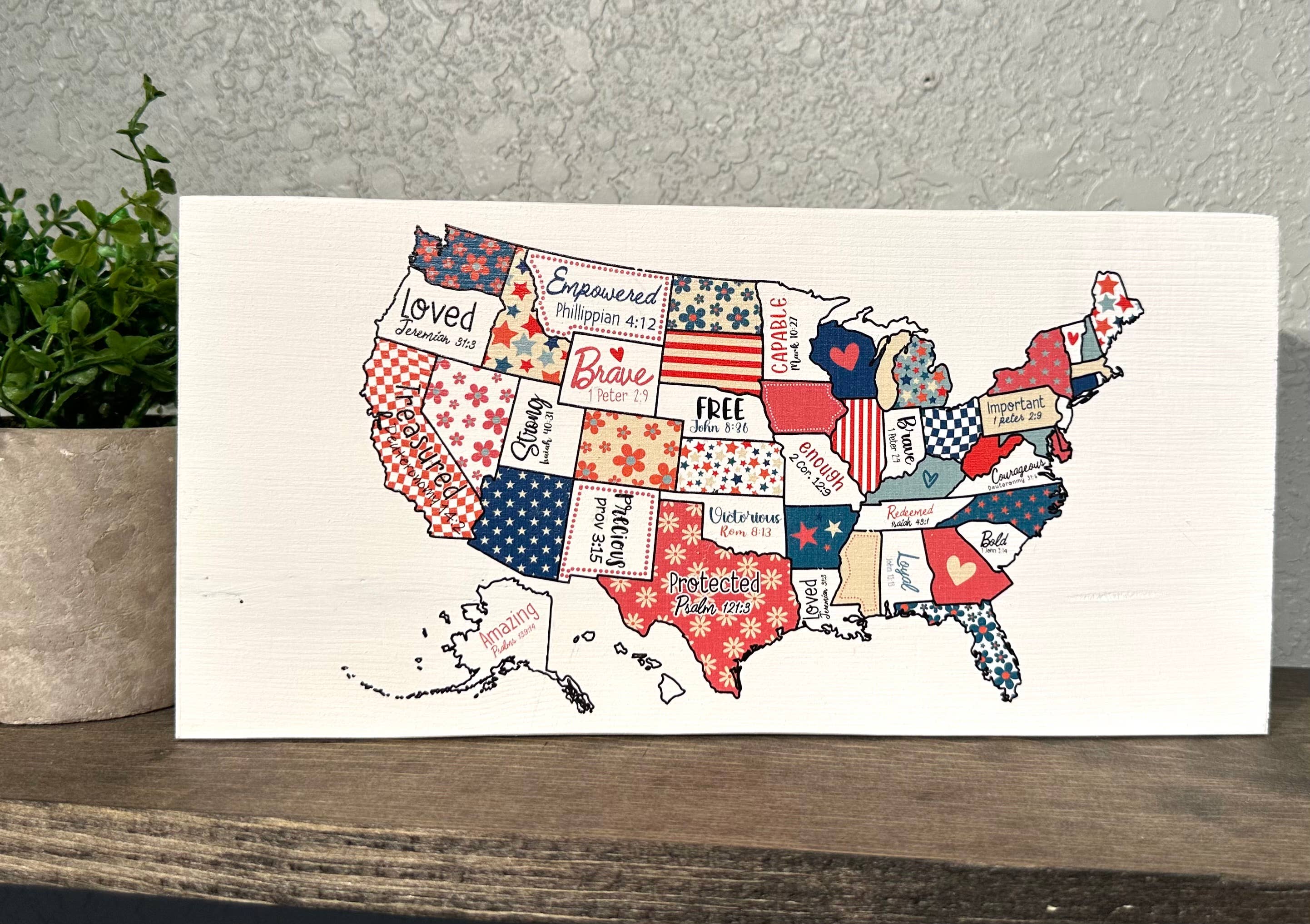 Printed USA Verses Block