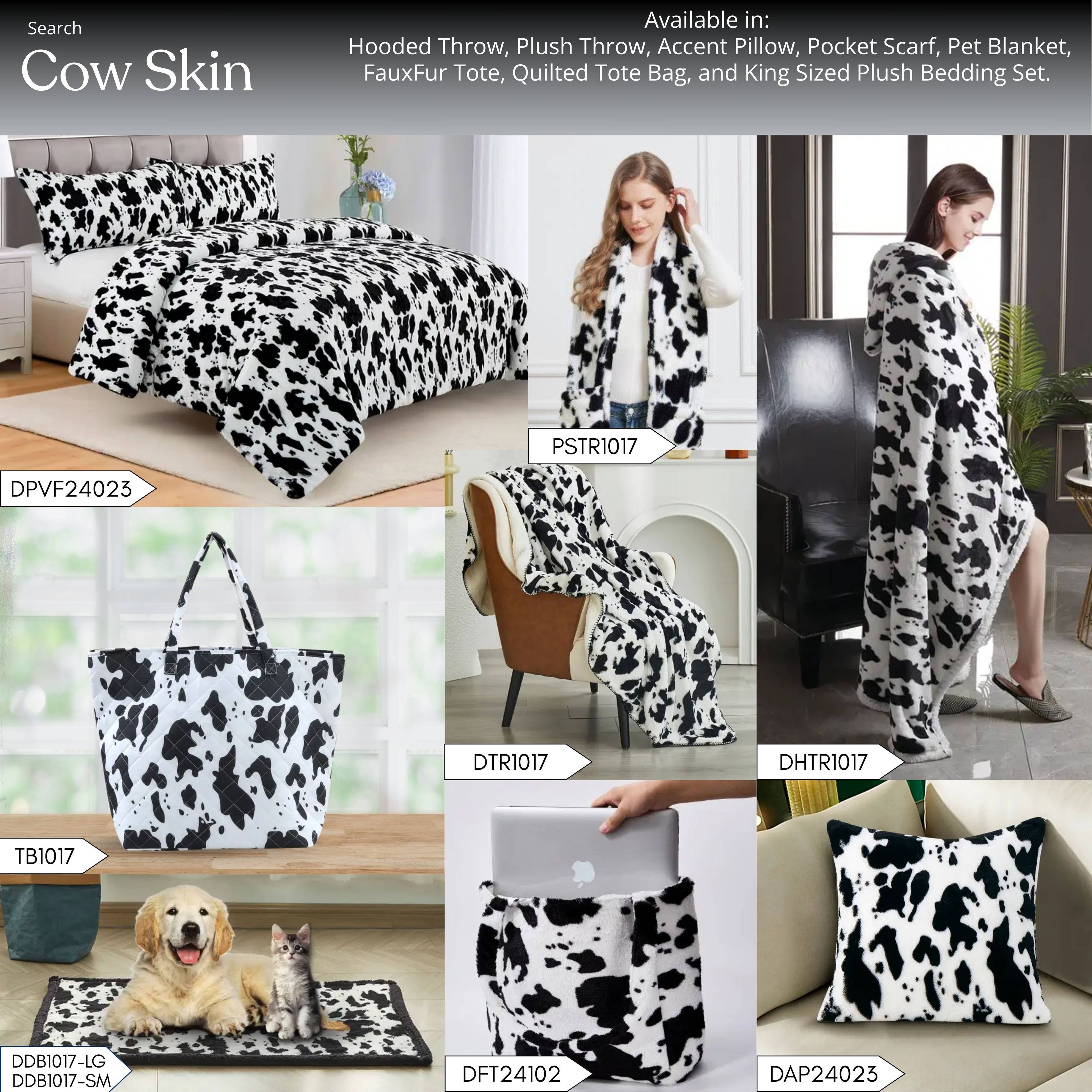 "Cow Skin" Designer Quilted Tote Bag