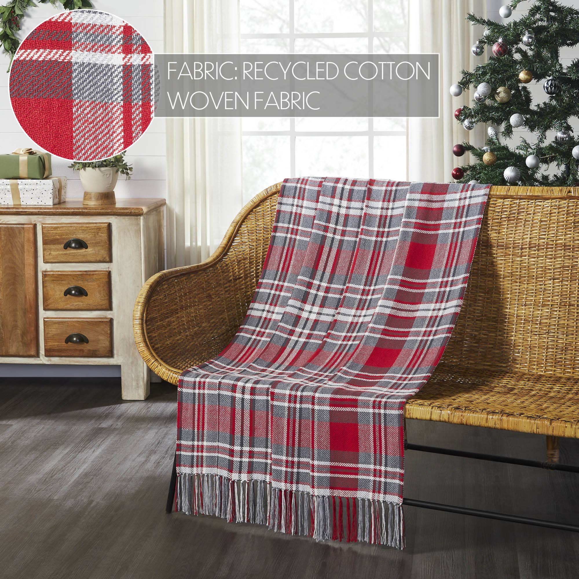 Gregor Red Plaid Woven Throw Blanket 50x60