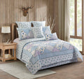 "Garden of Blues" Designer Microfiber Quilt Set