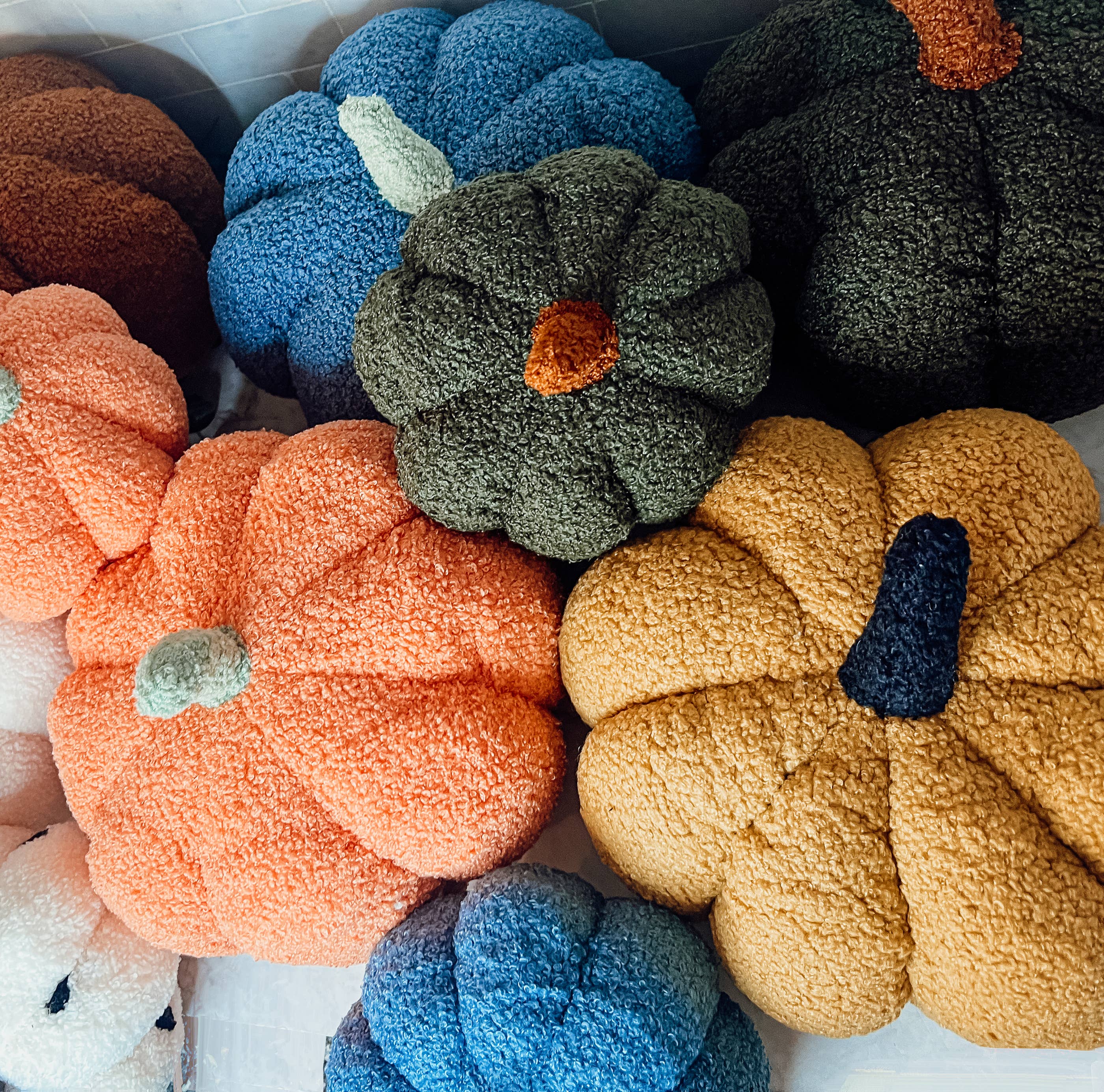 Neutral Fall + Halloween Home Decor, Cute Cotton Pumpkins BW