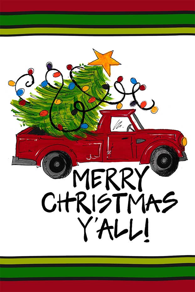 Merry Xmas Yall Truck Flag