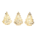 3/Set - Silver Mercury Glass LED Christmas Trees
