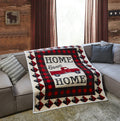 "Home Sweet Home" Flannel Sherpa Throw Blanket 50"x60"
