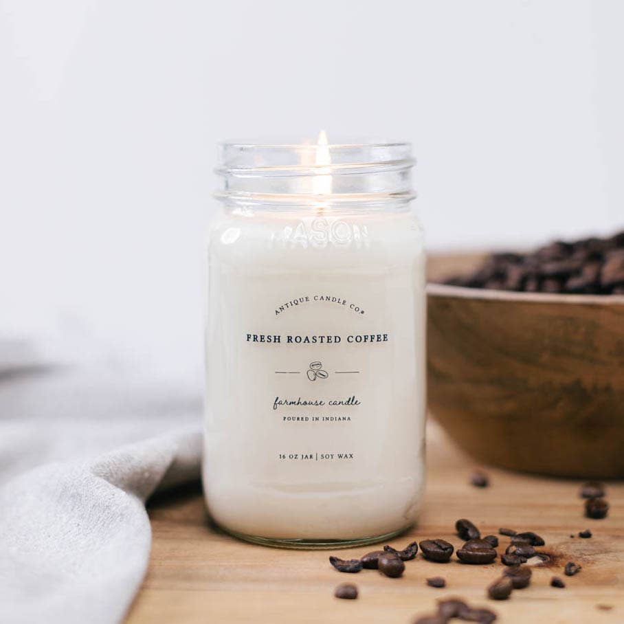 Fresh Roasted Coffee - Soy Wax Mason Jar Candle