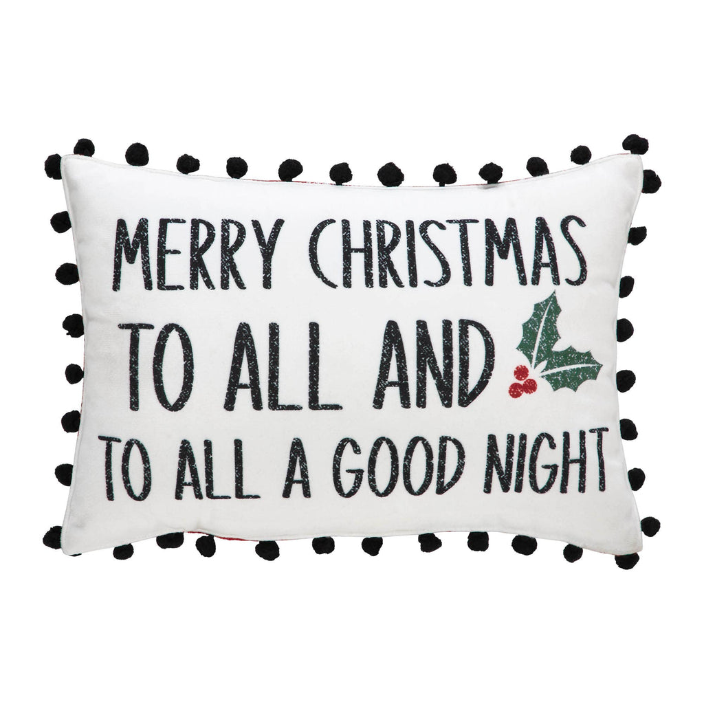 Christmas Merry to All Lumbar Throw Pillow 9.5x14