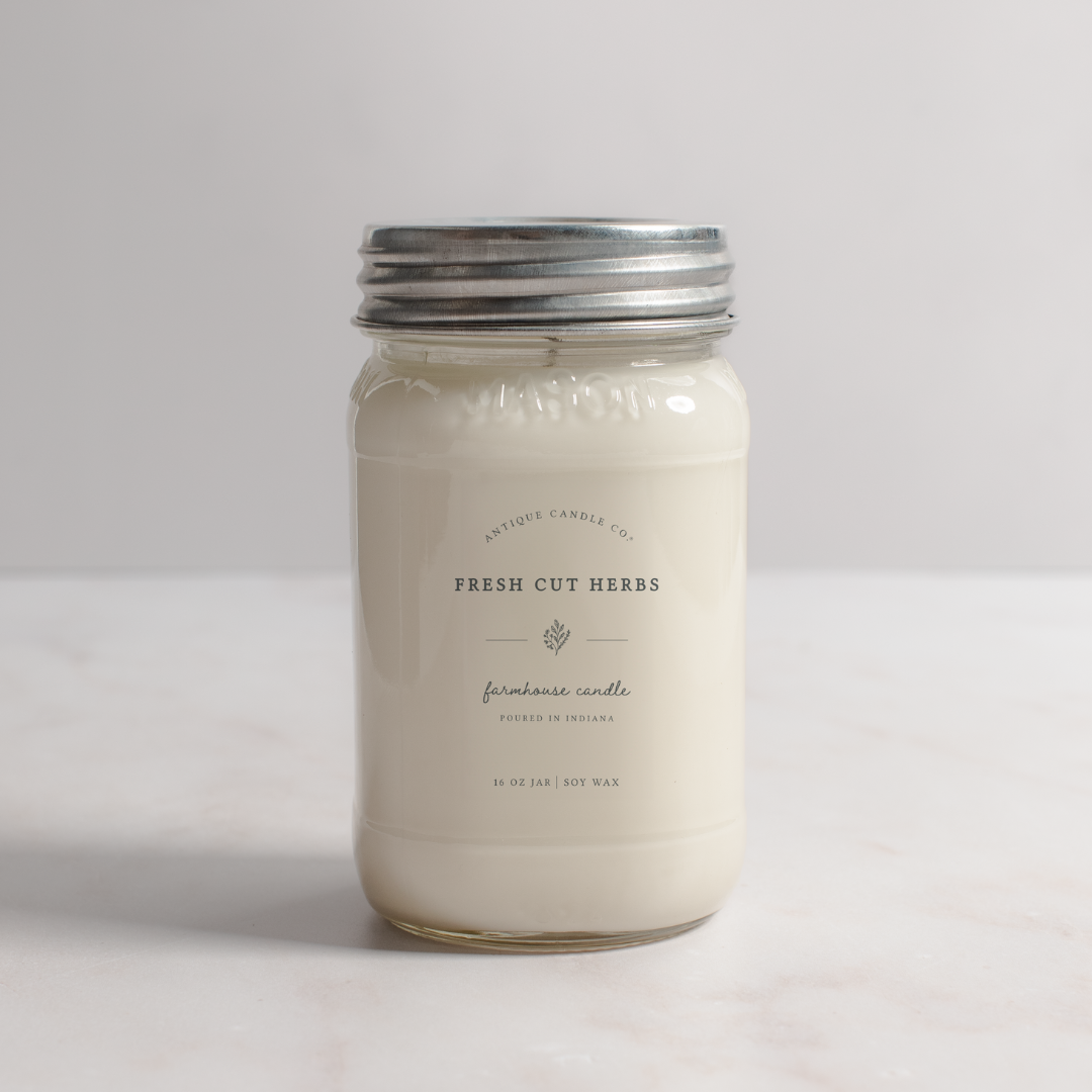 Fresh Cut Herbs - Soy Wax Mason Jar Candle