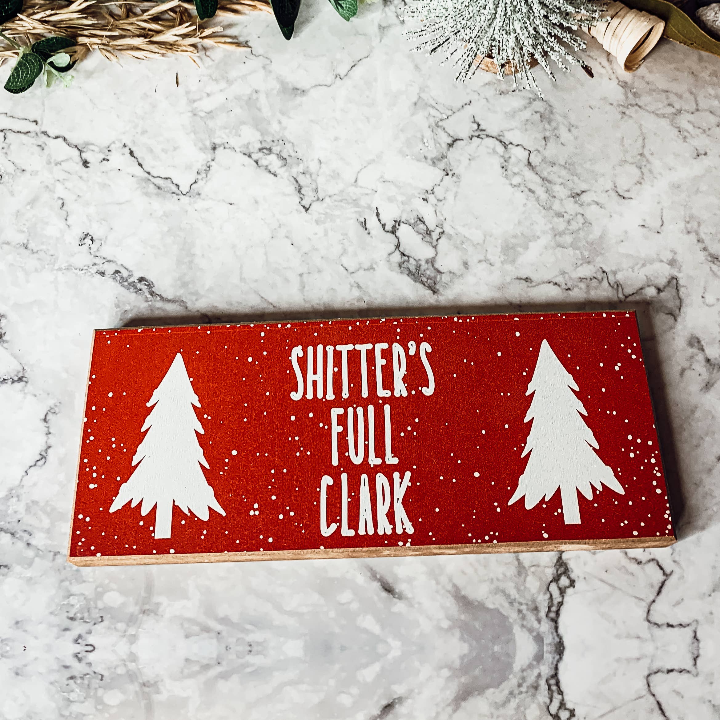Merry Christmas to all & to all a Good Night Sign, Red Decor