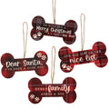 We Woof You A Merry Christmas Bone Ornament, 4 Assorted